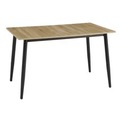 Τραπέζι Loza  sonoma MDF με μαύρο μεταλλικό πόδι 120x70x73εκ