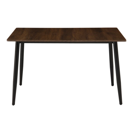 Τραπέζι Loza  καρυδί MDF με μαύρο μεταλλικό πόδι 120x70x73εκ