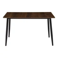 Τραπέζι Loza  καρυδί MDF με μαύρο μεταλλικό πόδι 140x80x73εκ