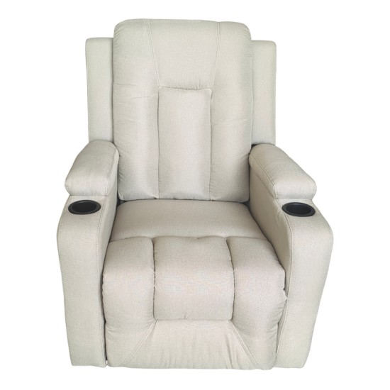 Πολυθρόνα relax με μηχανισμό massage Gessel  μπεζ ύφασμα 80x90x98εκ