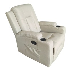 Πολυθρόνα relax με μηχανισμό massage Gessel  μπεζ ύφασμα 80x90x98εκ