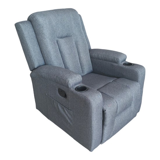 Πολυθρόνα relax με μηχανισμό massage Gessel  ανθρακί ύφασμα 80x90x98εκ