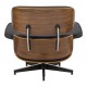Πολυθρόνα-υποπόδιο relax Jenna  μαύρο pu- plywood καρυδί 82x92x82εκ