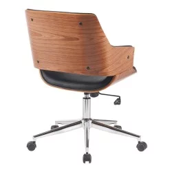 Καρέκλα γραφείου Setulo  μαύρο pu-βάση χρωμίου 53x61x79-89εκ