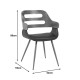 Πολυθρόνα Fern  PU μαύρο-ξύλο καρυδί απόχρωση 52x59x80εκ