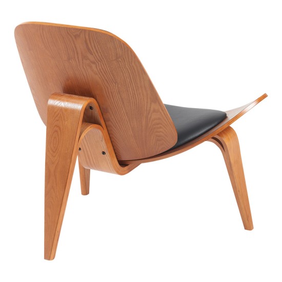 Πολυθρόνα Vilma PU μαύρο- plywood καρυδί 90x76.5x74.5εκ Πολυθρόνα Vilma PU μαύρο- plywood καρυδί 90x76.5x74.5εκ