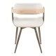 Πολυθρόνα Cameo  μέταλλο μπρονζέ-white-wash ξύλο-μπέζ ύφασμα 53x49.5x75.5εκ