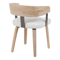 Πολυθρόνα Anesy  μέταλλο-ξύλο με ύφασμα σε μπεζ απόχρωση 53.5x51x72εκ