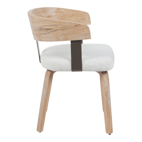 Πολυθρόνα Anesy  μέταλλο-ξύλο με ύφασμα σε μπεζ απόχρωση 53.5x51x72εκ