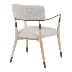 Πολυθρόνα Sentana  μέταλλο-ξύλο και ύφασμα σε μπεζ-καφέ απόχρωση 56.5x56x79εκ