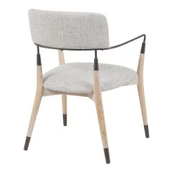 Πολυθρόνα Sentana  μέταλλο-ξύλο και ύφασμα σε μπεζ-καφέ απόχρωση 56.5x56x79εκ