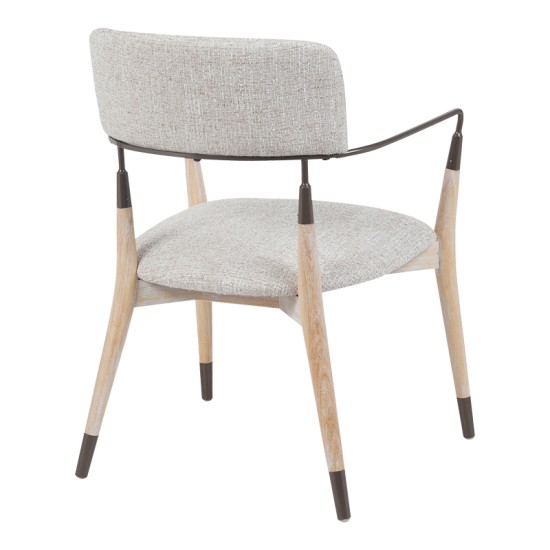 Πολυθρόνα Sentana  μέταλλο-ξύλο και ύφασμα σε μπεζ-καφέ απόχρωση 56.5x56x79εκ