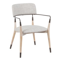 Πολυθρόνα Sentana  μέταλλο-ξύλο και ύφασμα σε μπεζ-καφέ απόχρωση 56.5x56x79εκ