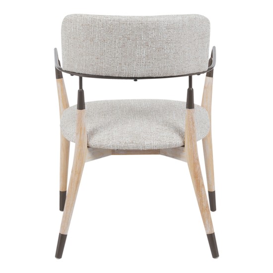 Πολυθρόνα Sentana  μέταλλο-ξύλο και ύφασμα σε μπεζ-καφέ απόχρωση 56.5x56x79εκ