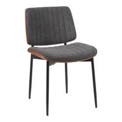 Καρέκλα Kathy  ξύλο σε καρυδί με γκρι ύφασμα 51x58x81εκ