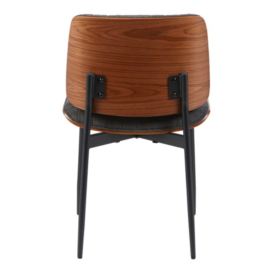 Καρέκλα Kathy  ξύλο σε καρυδί με γκρι ύφασμα 51x58x81εκ