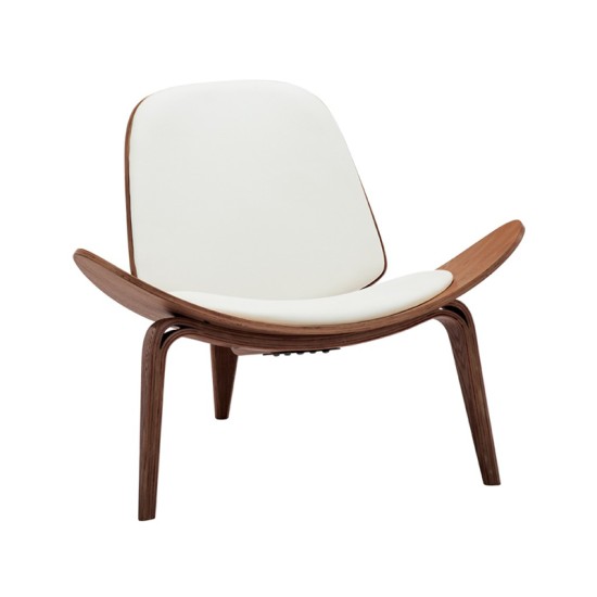 Πολυθρόνα Vilma  PU μπεζ- plywood καρυδί 90x76.5x74.5εκ