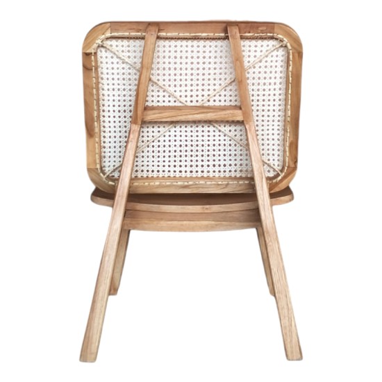 Καρέκλα Viborg  φυσικό teak ξύλο-φυσικό rattan 60x75x87εκ