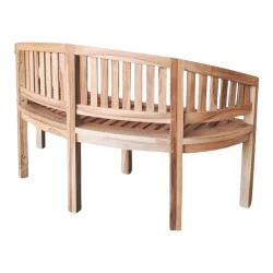 Καναπές τριθέσιος Coren  φυσικό teak ξύλο 150x61x87εκ