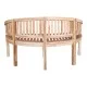 Καναπές τριθέσιος Coren  φυσικό teak ξύλο 150x61x87εκ