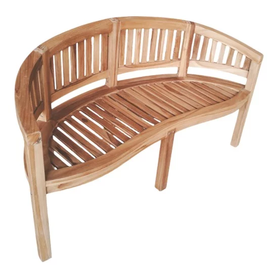 Καναπές τριθέσιος Coren  φυσικό teak ξύλο 150x61x87εκ