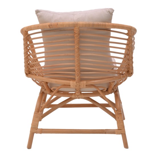 Πολυθρόνα Caxen φυσικό rattan-λευκό μαξιλάρι 72x63x75εκ Πολυθρόνα Caxen φυσικό rattan-λευκό μαξιλάρι 72x63x75εκ