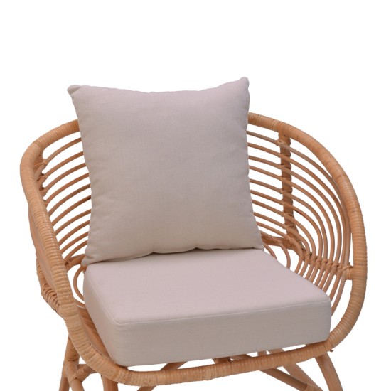 Πολυθρόνα Caxen φυσικό rattan-λευκό μαξιλάρι 72x63x75εκ Πολυθρόνα Caxen φυσικό rattan-λευκό μαξιλάρι 72x63x75εκ