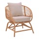 Πολυθρόνα Caxen φυσικό rattan-λευκό μαξιλάρι 72x63x75εκ Πολυθρόνα Caxen φυσικό rattan-λευκό μαξιλάρι 72x63x75εκ