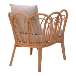 Πολυθρόνα Tania  φυσικό rattan-λευκό μαξιλάρι 76x76x76εκ Πολυθρόνα Tania  φυσικό rattan-λευκό μαξιλάρι 76x76x76εκ