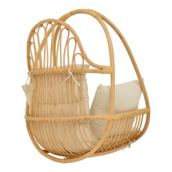 Κρεμαστή κούνια Jorg  φυσικό rattan-κρεμ μαξιλάρι 80x59x105εκ Κρεμαστή κούνια Jorg  φυσικό rattan-κρεμ μαξιλάρι 80x59x105εκ
