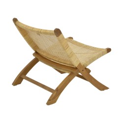 Καρέκλα Jerenze  φυσικό teak ξύλο-φυσικό rattan 65x78x68εκ