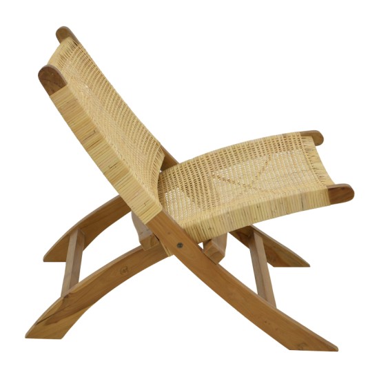 Καρέκλα Jerenze  φυσικό teak ξύλο-rattan 65x78x68εκ