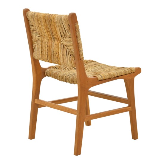 Καρέκλα Refane  σκελετός teak ξύλο με ψάθα σε φυσική απόχρωση 50x58x85εκ