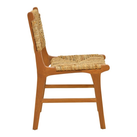 Καρέκλα Refane  σκελετός teak ξύλο με ψάθα σε φυσική απόχρωση 50x58x85εκ