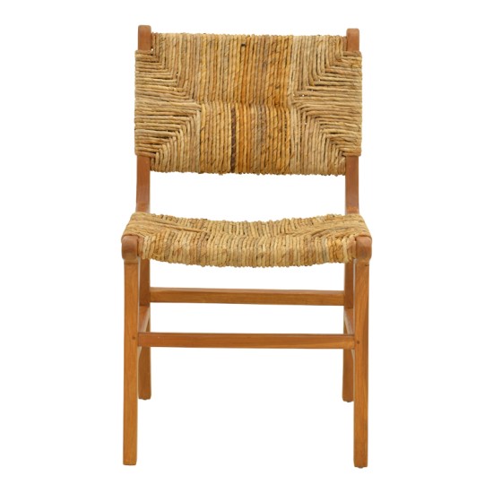 Καρέκλα Refane  σκελετός teak ξύλο με ψάθα σε φυσική απόχρωση 50x58x85εκ