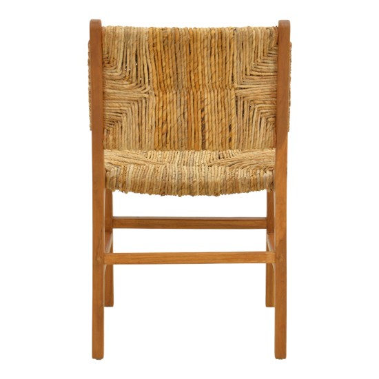 Καρέκλα Refane  σκελετός teak ξύλο με ψάθα σε φυσική απόχρωση 50x58x85εκ