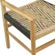 Πολυθρόνα Fermilo  σκελετός teak ξύλο με pe σχοινί σε φυσική-μαύρη απόχρωση 55x67x86εκ