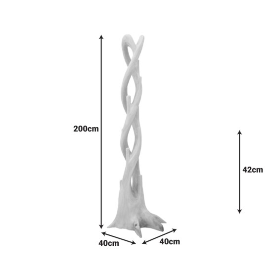 Κρεμάστρα επιδαπέδια Gantou  suar ξύλο σε φυσική απόχρωση 40x40x200εκ