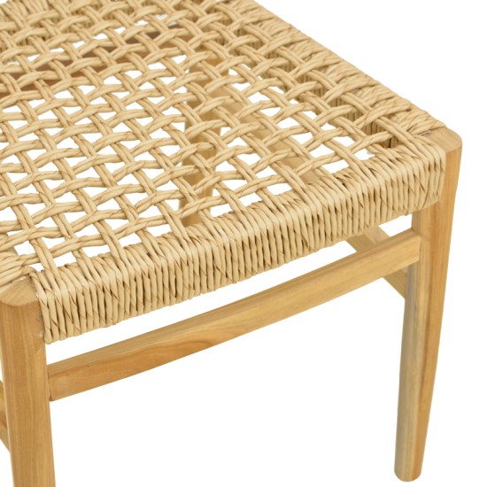 Καρέκλα Tuga  σκελετός teak ξύλο-pe σχοινί σε φυσική απόχρωση 50x58x86εκ