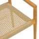 Πολυθρόνα Lengan  σκελετός teak ξύλο σε φυσική απόχρωση-μπεζ σχοινί 54x52x80εκ
