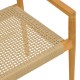Πολυθρόνα Lengan  σκελετός teak ξύλο σε φυσική απόχρωση-μπεζ σχοινί 54x52x80εκ
