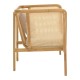 Πολυθρόνα Jenta  teak ξύλο με rattan σε φυσική απόχρωση και μπεζ μαξιλάρι 72x67x92εκ