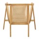 Πολυθρόνα Jenta  teak ξύλο με rattan σε φυσική απόχρωση και μπεζ μαξιλάρι 72x67x92εκ