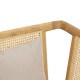 Πολυθρόνα Jenta  teak ξύλο με rattan σε φυσική απόχρωση και μπεζ μαξιλάρι 72x67x92εκ