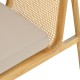 Πολυθρόνα Jenta  teak ξύλο με rattan σε φυσική απόχρωση και μπεζ μαξιλάρι 72x67x92εκ
