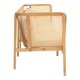 Καναπές τριθέσιος Jenta  teak ξύλο με rattan σε φυσική απόχρωση και μπεζ μαξιλάρι 203x67x92εκ