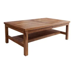 Τραπέζι σαλονιού Louf  καρυδί teak ξύλο 120x70x40εκ