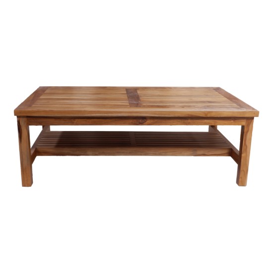 Τραπέζι σαλονιού Louf  καρυδί teak ξύλο 120x70x40εκ