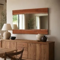 Καθρέπτης Riverine  teak ξύλο σε φυσική απόχρωση 120x80x4εκ