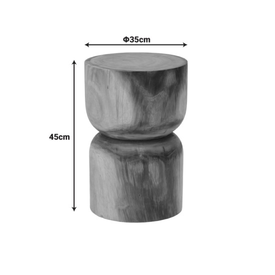 Σκαμπό Lopen  suar ξύλο σε φυσική απόχρωση Φ35x45εκ